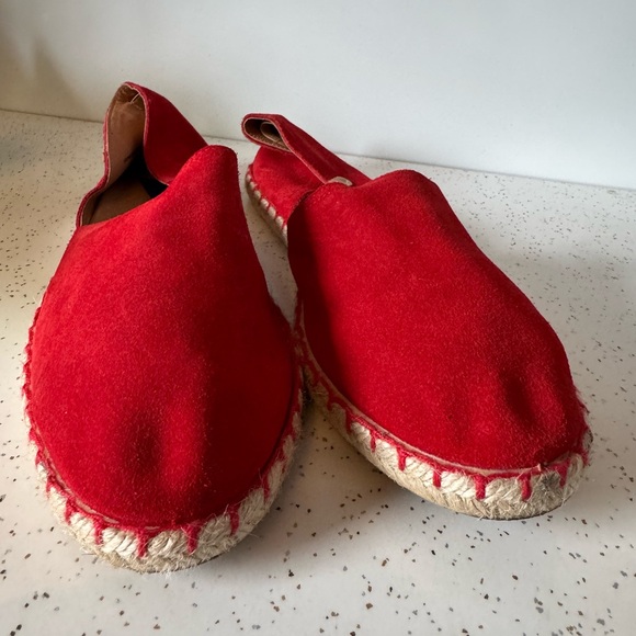 FUN VERBENAS red Made In Spain Suede Carmen Flat Espadrille Flats - Picture 5 of 5